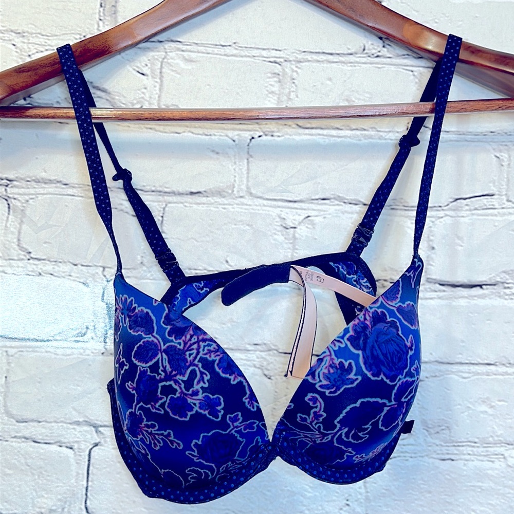 Victoria’s Secret Blue & Purple Butterfly Padded Bra Size 34B